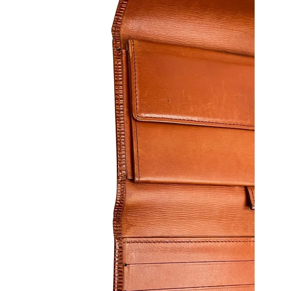 Louis Vuitton Vintage Epi Leather Long Continental Wallet Brown Cognac 90's
